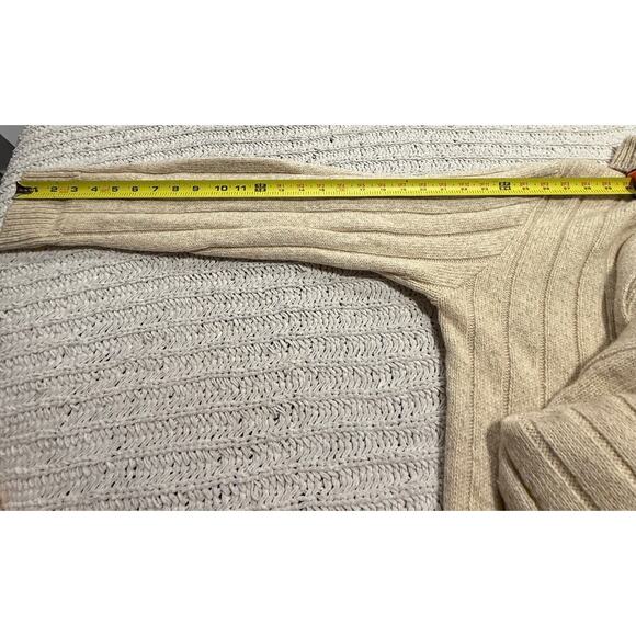 VTG London Fog Outdoors Unlimited Cardigan Sweater Grandpa Wool Mens Large Beige - Picture 5 of 8